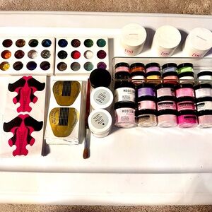 Acrylic Powder Set with Glitter, Nail Forms and Acrylic Brush